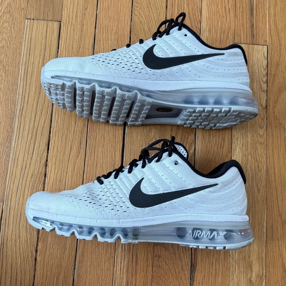 Nike White Pure Platinum Black Air Max Sneakers - Picture 8 of 12